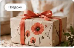 Подарок с красной лентой